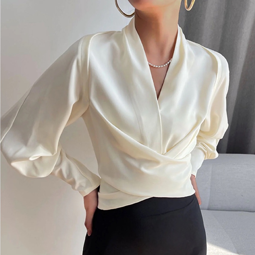 Cream Draped Blouse